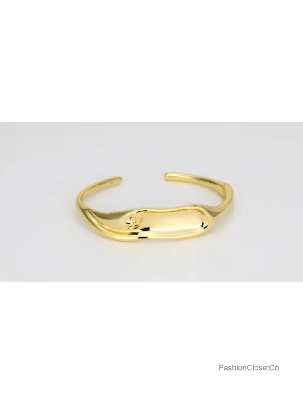 Sculpted Gold-Tone Plated Cuff Bracelet for Women